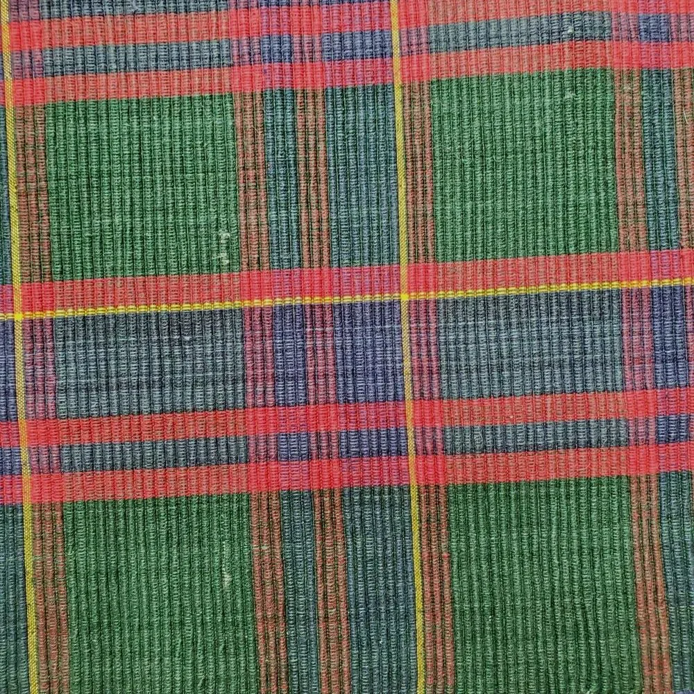 Cloth Placemats 2 Red Green Blue Plaid 13.75x19